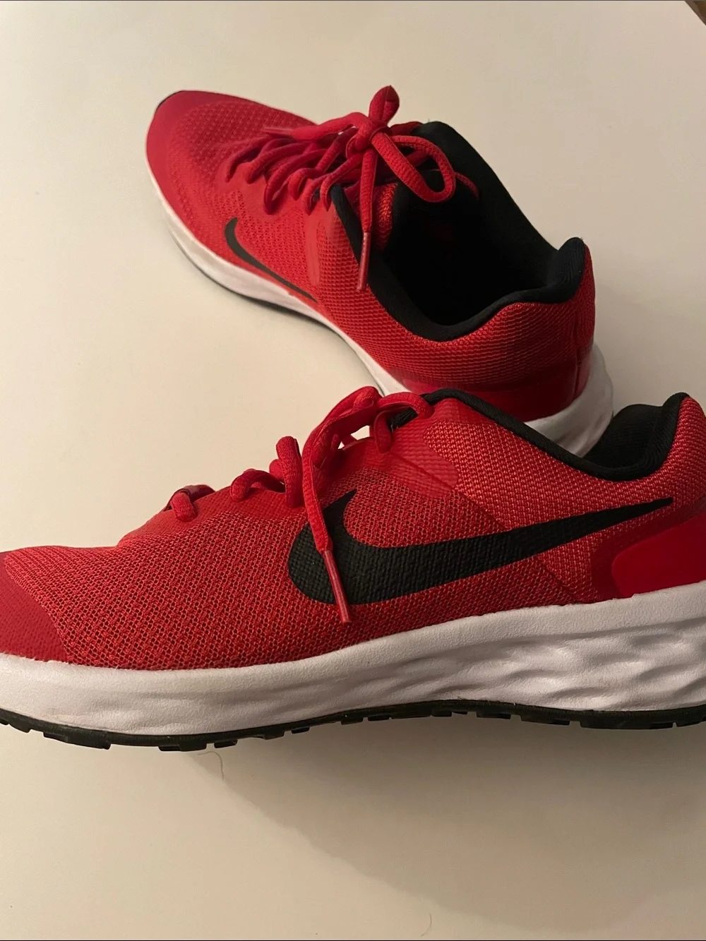 Nike Red and Black Kids Sneakers with White Sole NWT